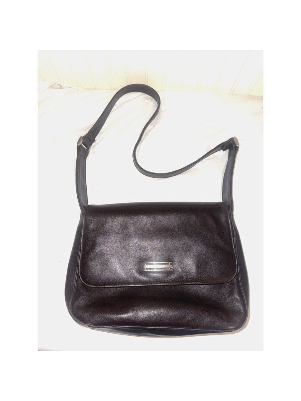 vintage Hush Puppies Brown Leather Purse shoulder bag 3 compartments